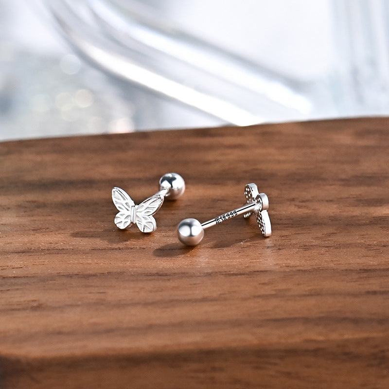 Nail Female Simple Compact Double-sided Screw Earrings