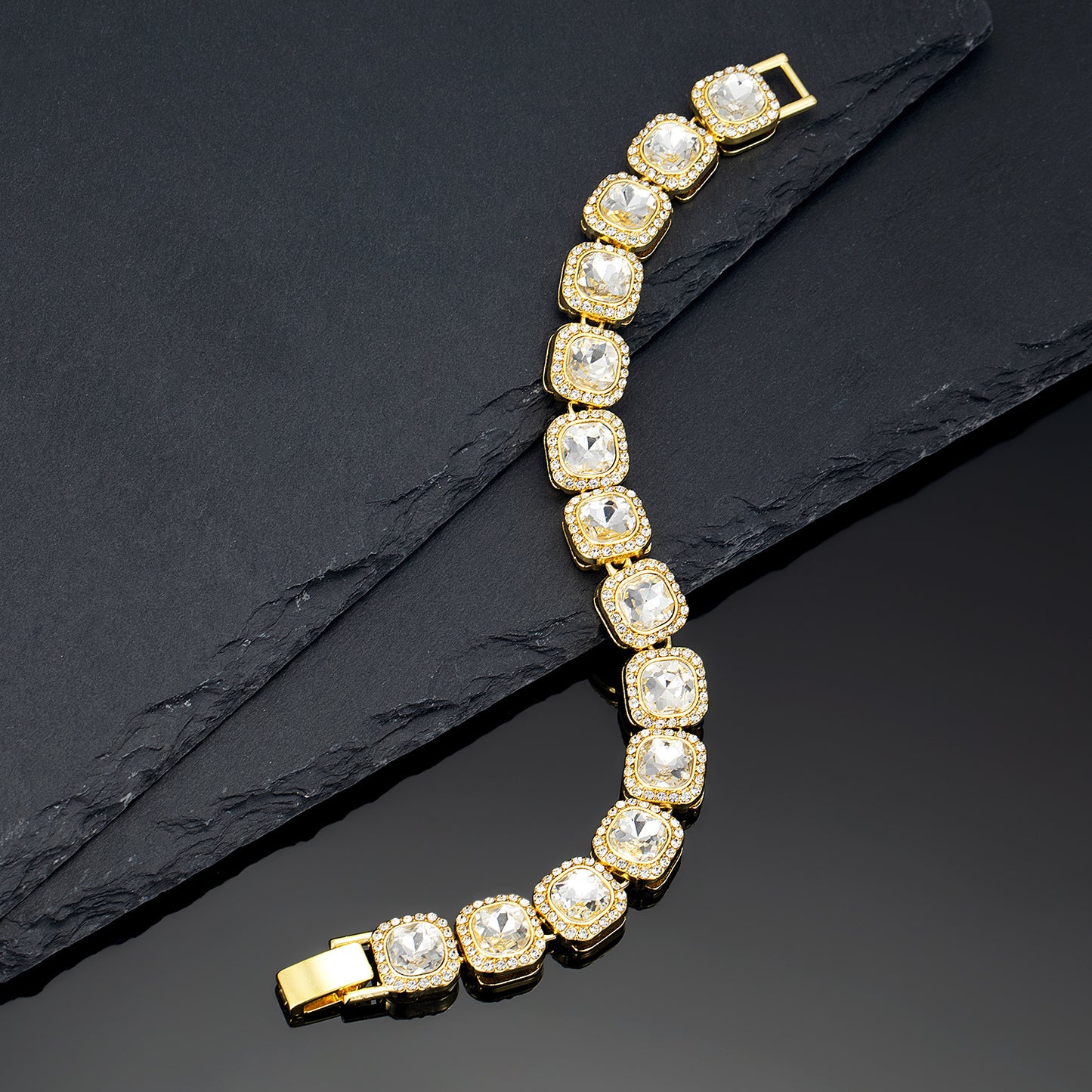 Men's Accessories Square Rock Candy Chain High Necklaces