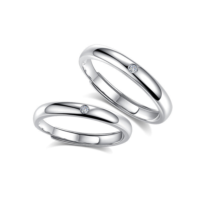 Argent Pur Couple Female Male Pair Rings