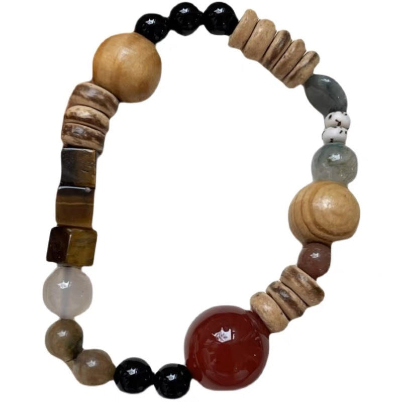 Style Red Vintage Beaded Female Niche Twin Bracelets
