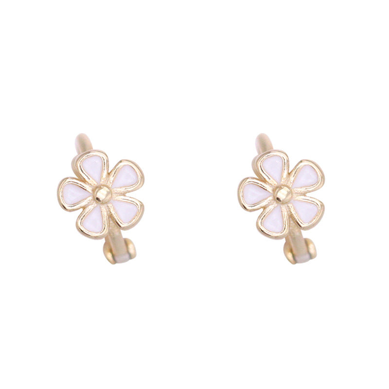 Sterling Sier Retro Daisy Simple Niche Design Wind Earrings