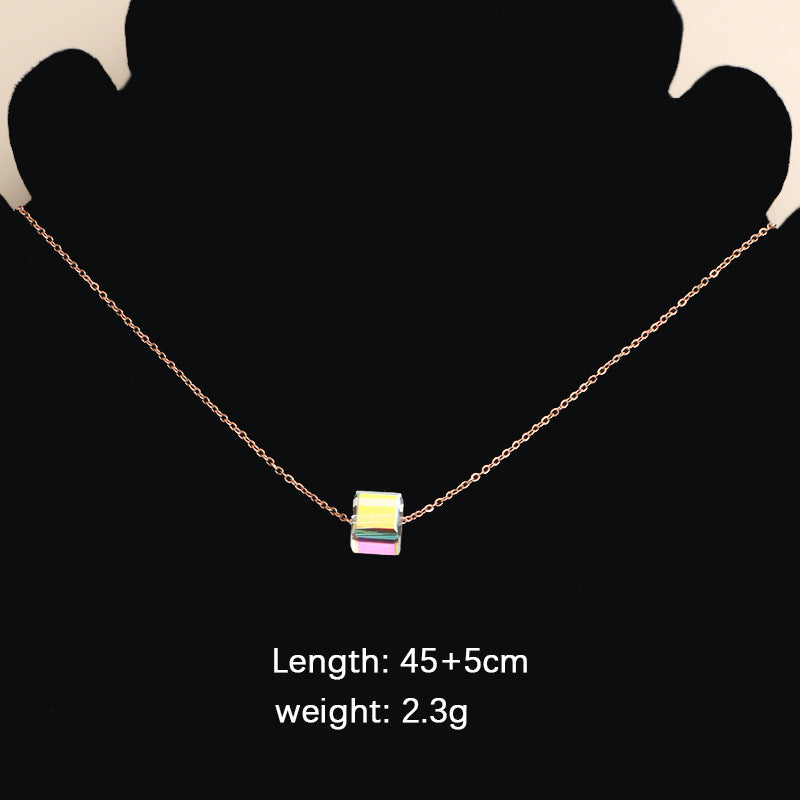 Women's Geometric Sugar Cube Clavicle Chain Fresh Necklaces