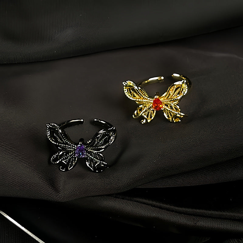 Rope Butterfly Opening Design Light Luxury Rings