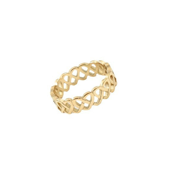 Heart-to-heart Hollow Titanium Steel Gold Plating Bracelet