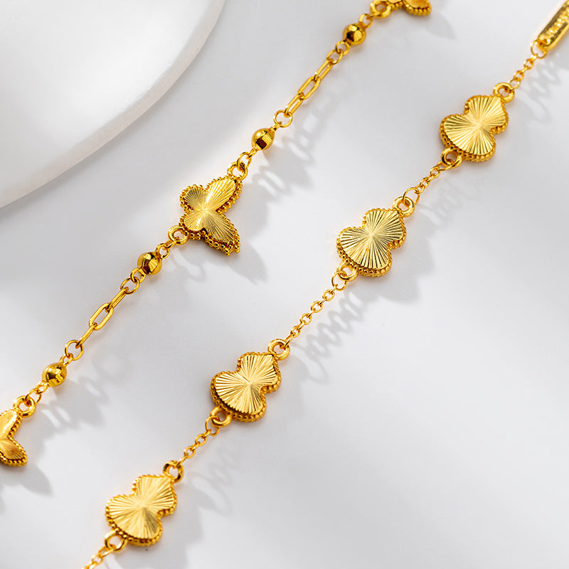 Laser Jewelry Gourd Butterfly Graceful Placer Gold Female Bracelets