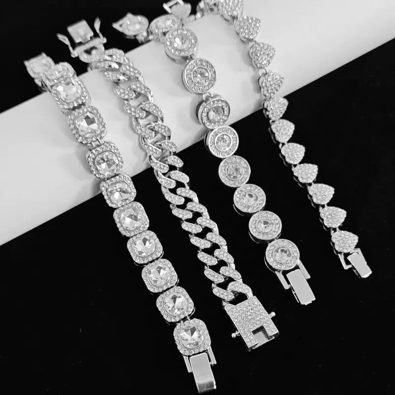 Women's & Men's Cuban Link Chain Hip Hop Alloy Affordable Luxury Bracelet