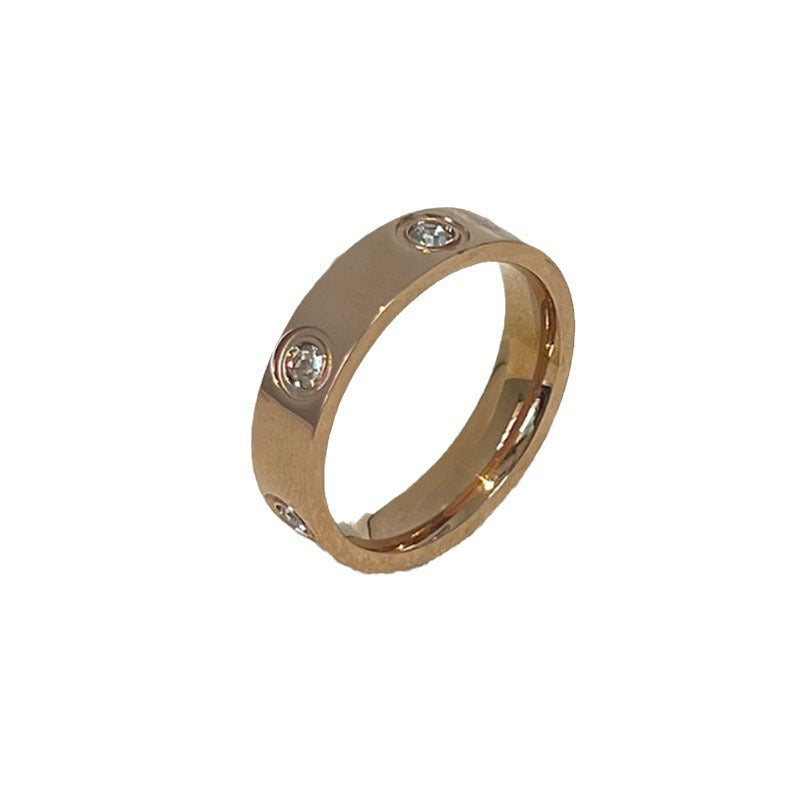 Titanium Steel Full Diamond Female Fashion Rings