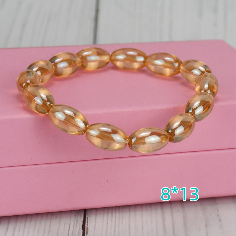 Children's Champagne Gold Citrine Glass Ornament Live Gift Bracelets