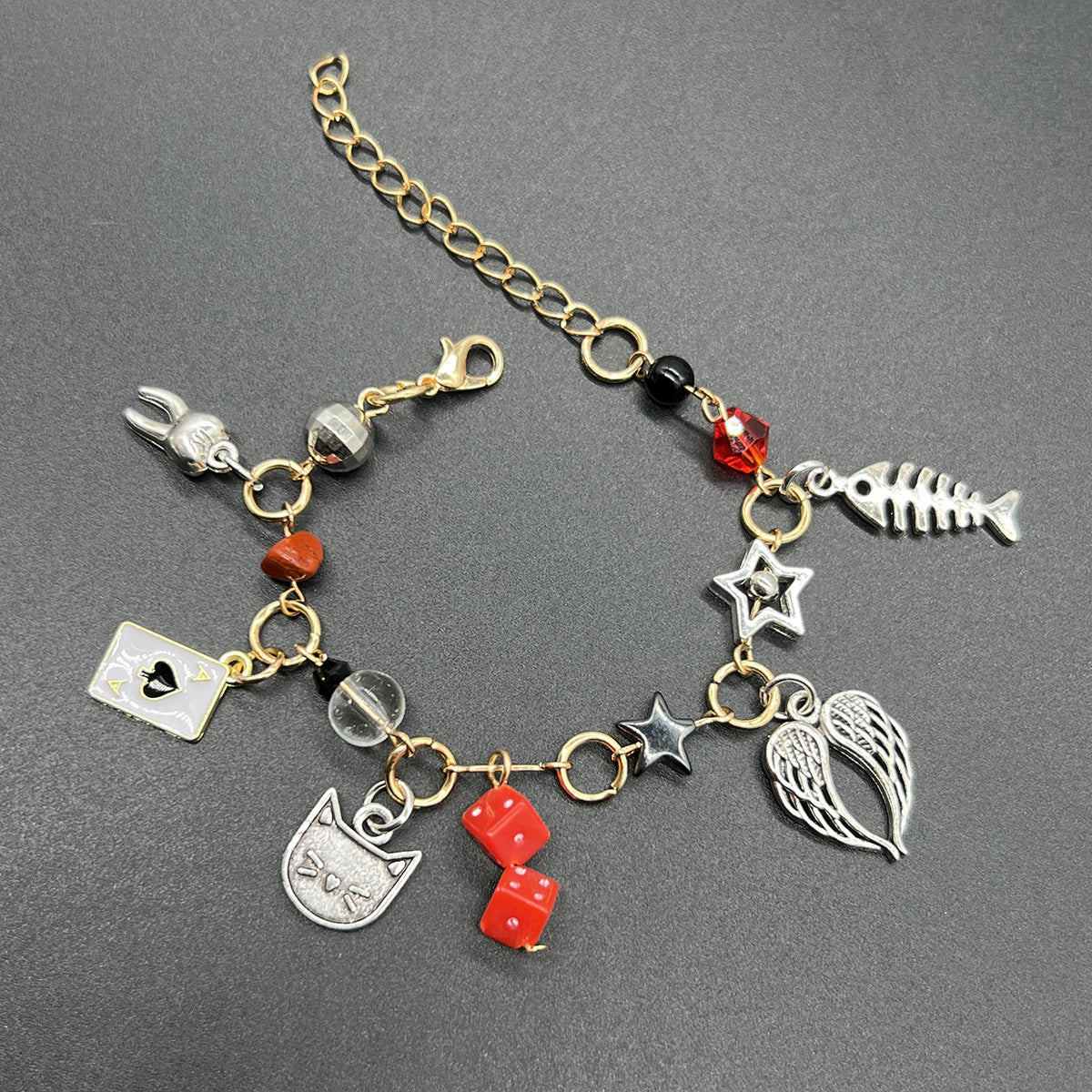 White Dice Hip Hop Butterfly Five-pointed Bracelets