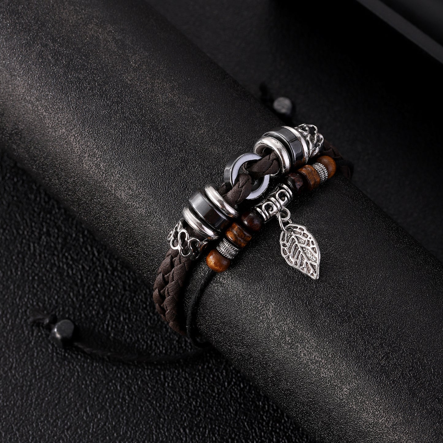 Men's Korean Chic Unique Creative Woven Leaf Bracelets