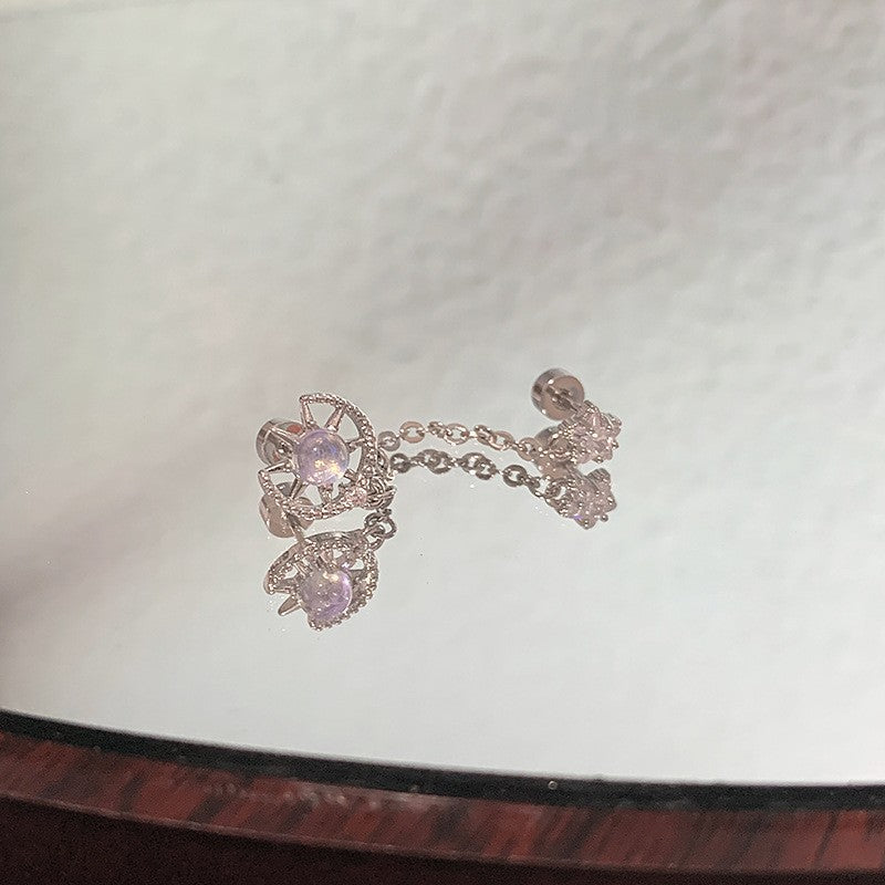 Titanium Steel Niche Super Flash Ear Bone Pin Small Earrings