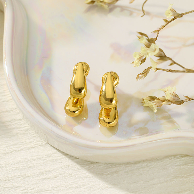 Irregular Line Water Drop Small Jewelry Earrings