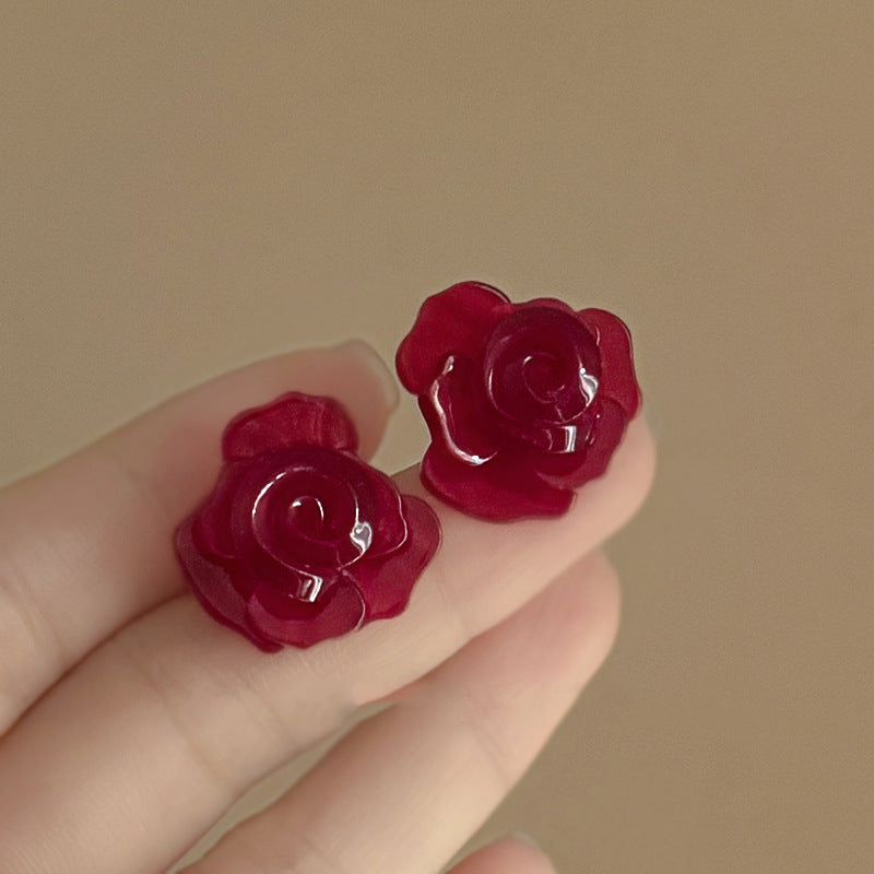 Needle Transparent Resin Geometric Simple High Earrings