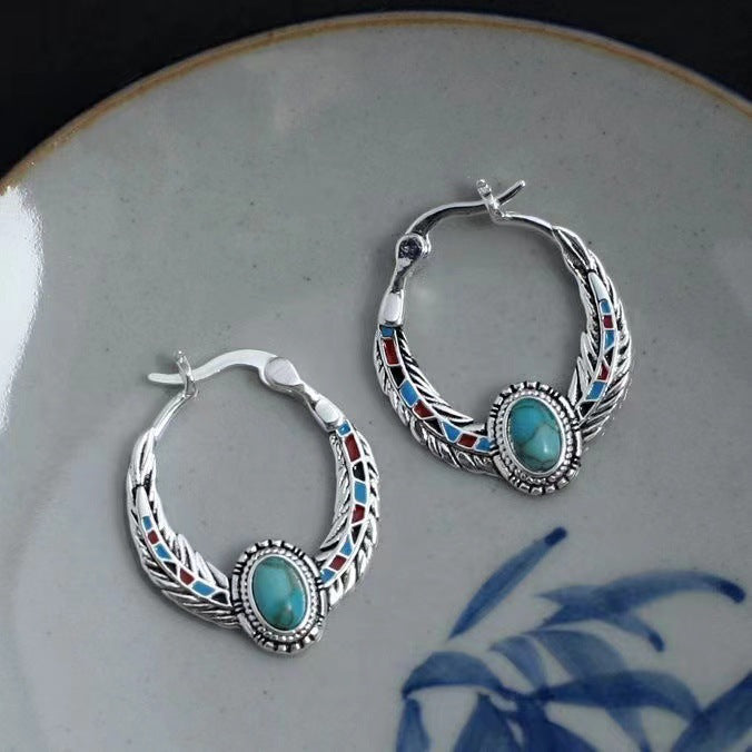 Women's National Fashion Cheongsam Elegant Bamboo Fan Earrings