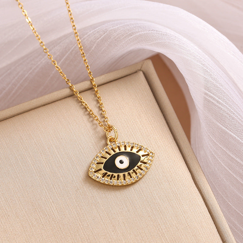 Titanium Steel Diamond Four-leaf Flower Female Necklaces