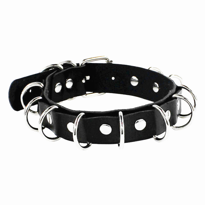 Creative Ornament Punk Exaggerated Leather Metal Necklaces