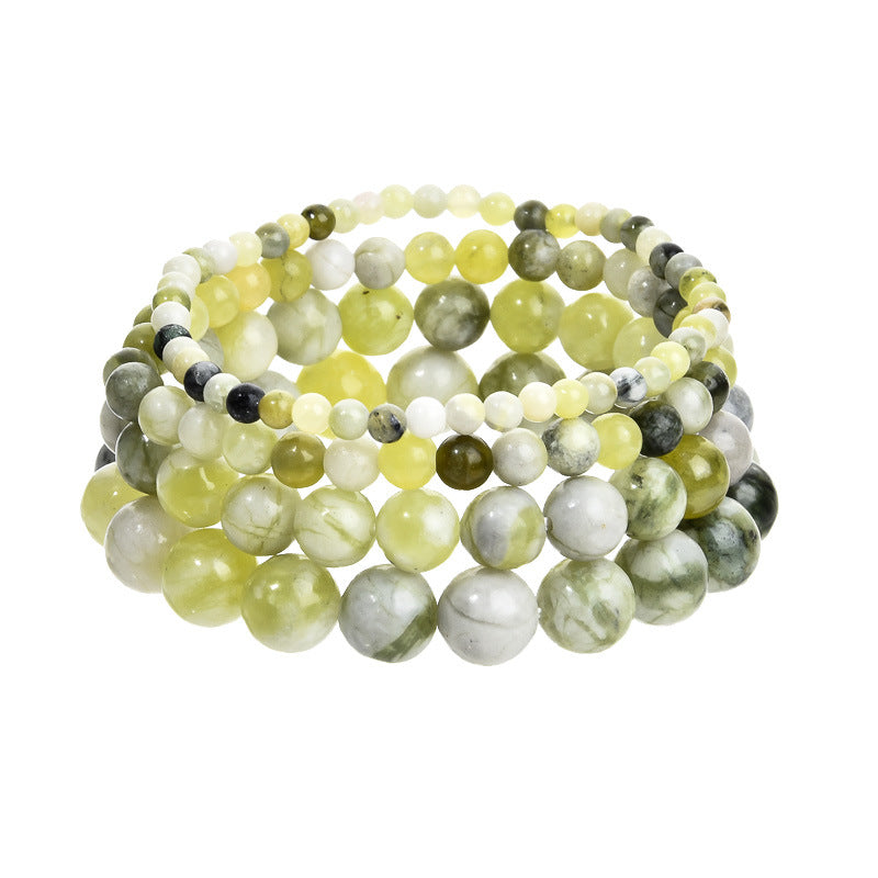 Stone Beaded Obsidian Black Line Rhodochrosite Bracelets