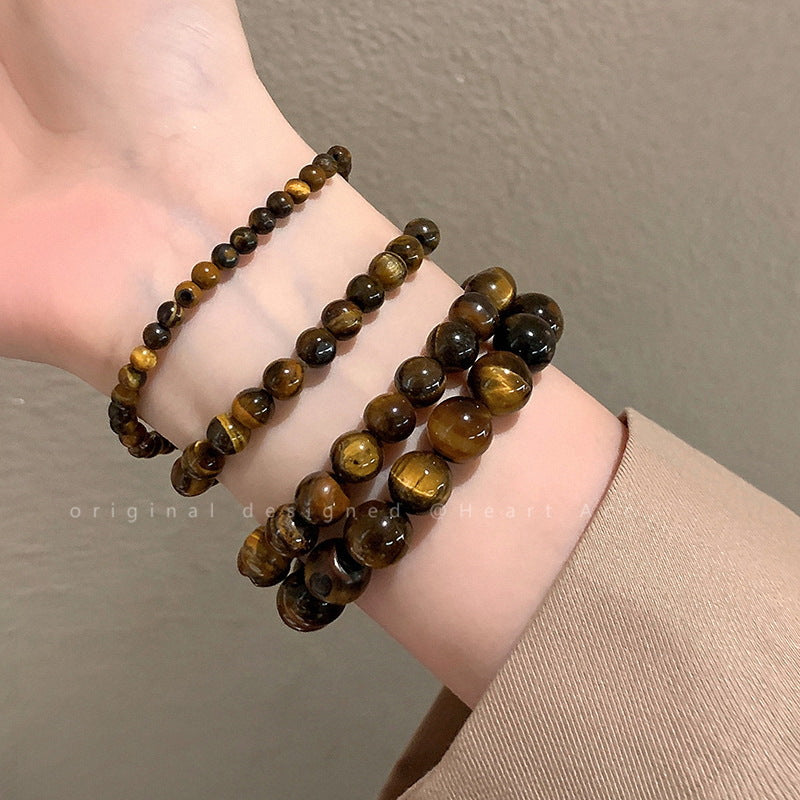Women's Chinese Style Tigereye Beaded Light Luxury Premium Design Bracelets