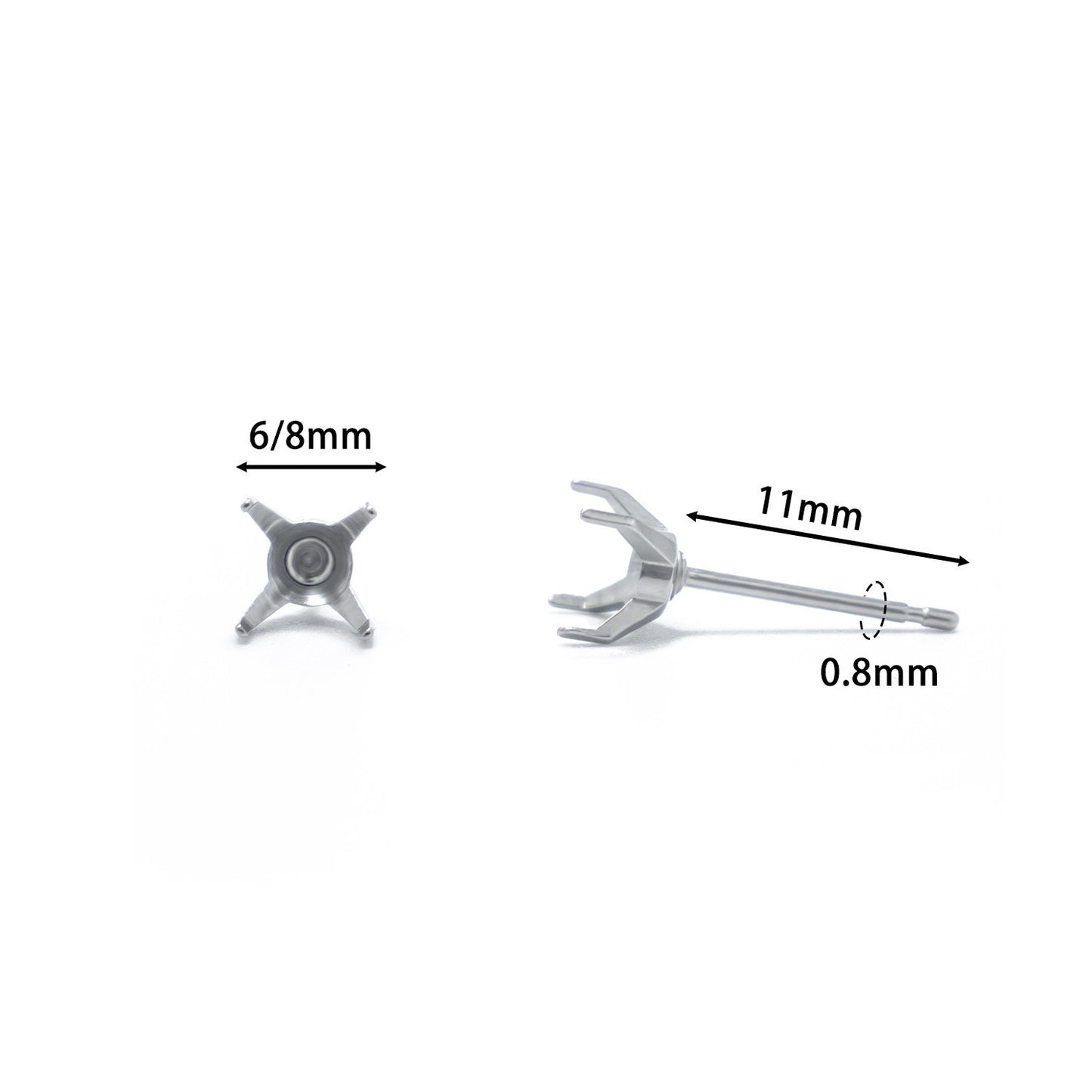 Ear Eardrop Frame Straight Needle Claw Inlaid Jewelry Accessories