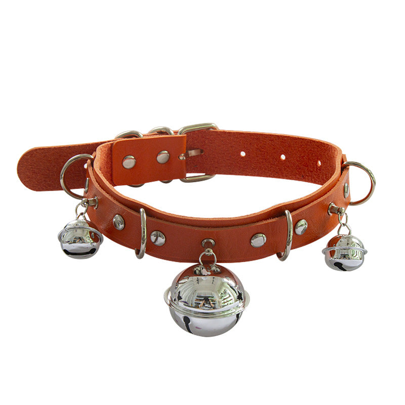 Sexy Punk Street Racket Nightclub Bell Chain Neck Bandana Exaggerated Collar