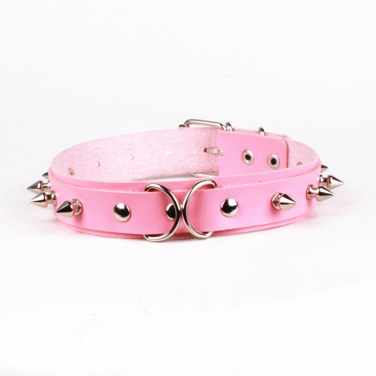 Punk Leather Nail Personalized Couple Street Collar