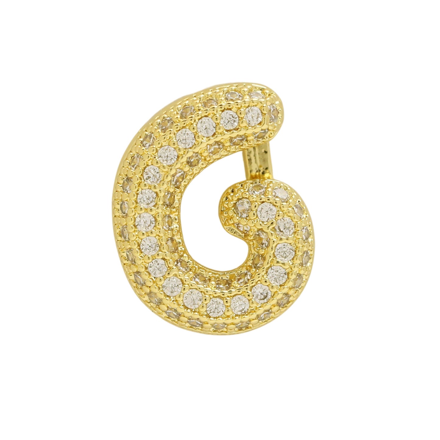 Golden Chubby Balloon Bubble Zircon Letter Bracelets