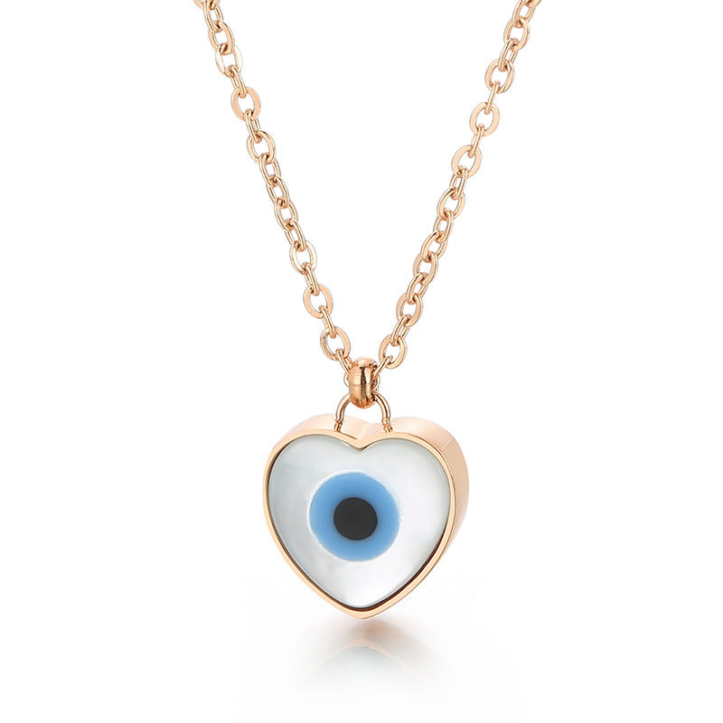Women's Real Gold Ornament Devil's Eye Trend Necklaces