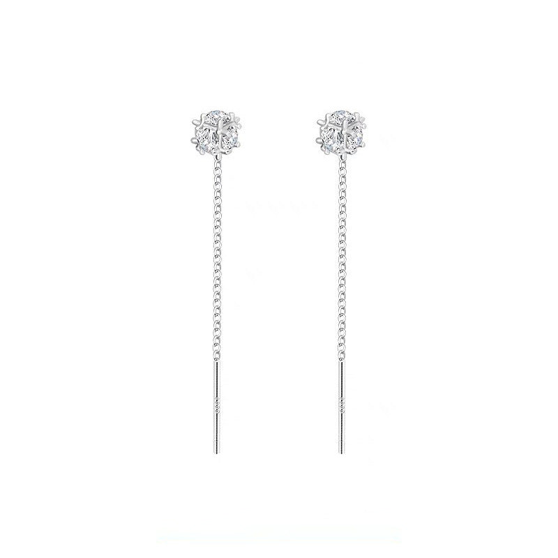 National Fashion Red Zircon Magic Cube Geometric Squares Ear Bone Rings