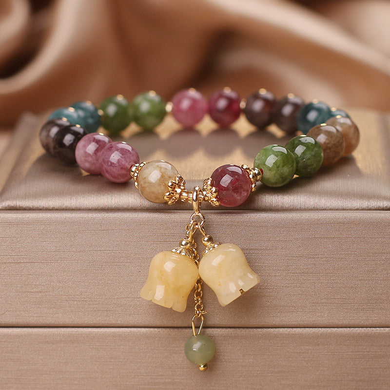 Niche Natural Optimized Tourmaline Female Lily Bracelets