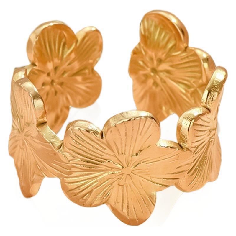 Women's Open Adjustable Gold-plated Popular Stainless Steel Rings