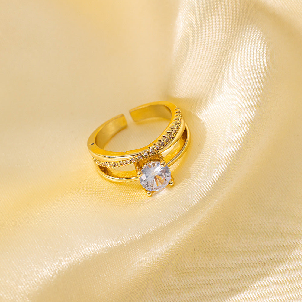 Adjustable Simple Real Gold Electroplated Delicate Super Rings
