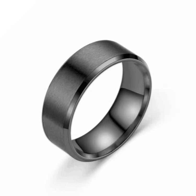 Matte Double Bevel Titanium Steel Color Rings