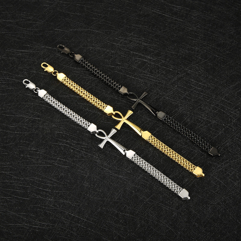 Men's Double Row Woven Chain Vintage Personality Stitching Bracelets