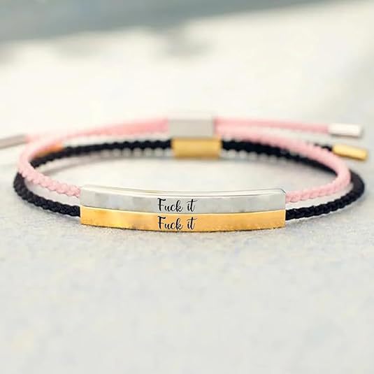 Inspirational Tubular Personalized Adjustable Hand Woven Bracelets