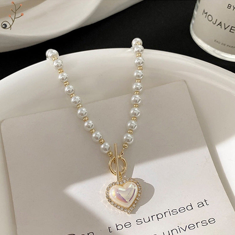 Pearl Love Cold Wind Sweet Simple Necklaces