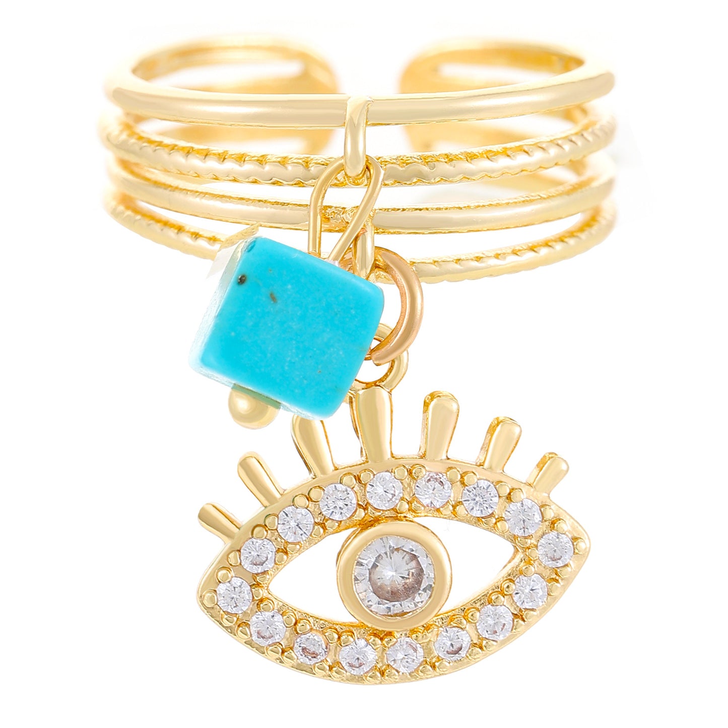 Luxury High Sense Cat's Paw Eyes Rings