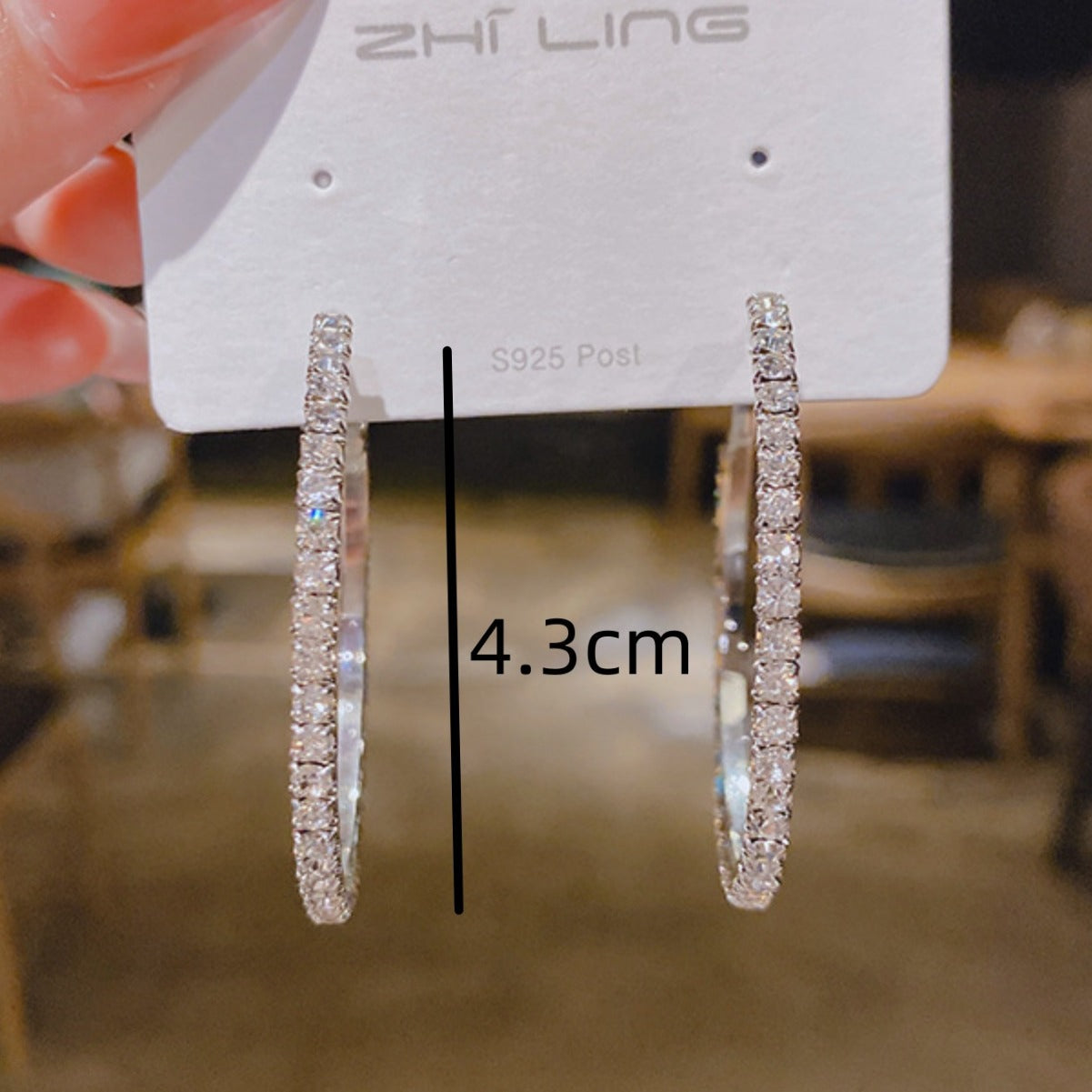 Shining Big Hoop Claw Chain Rhinestone Earrings