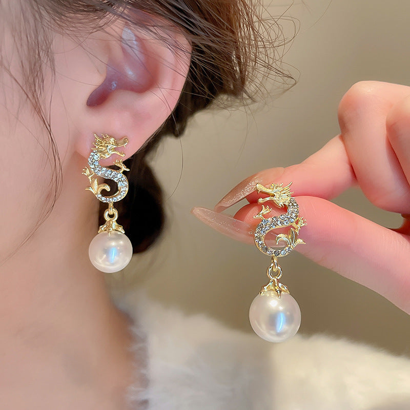 Chinese Style Flower Bamboo Tassel Fashion Trend Ear Hook Earrings