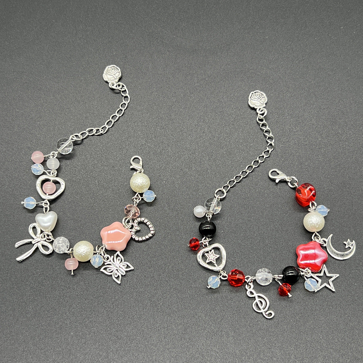 White Dice Hip Hop Butterfly Five-pointed Bracelets