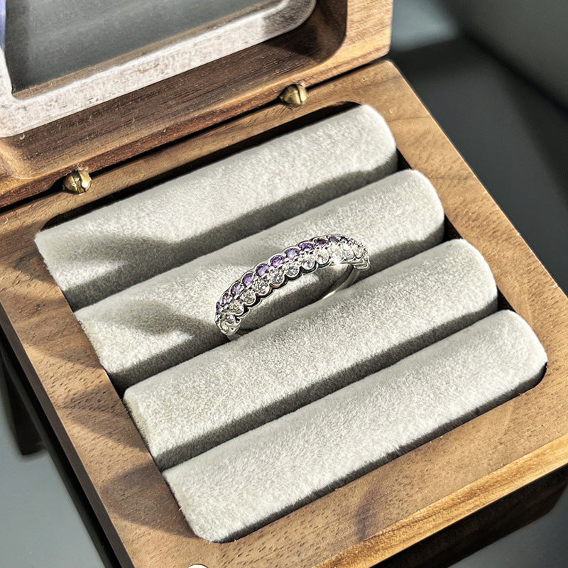 Sweet Cool Purple Zircon Exquisite Butterfly Gang Drill Rings