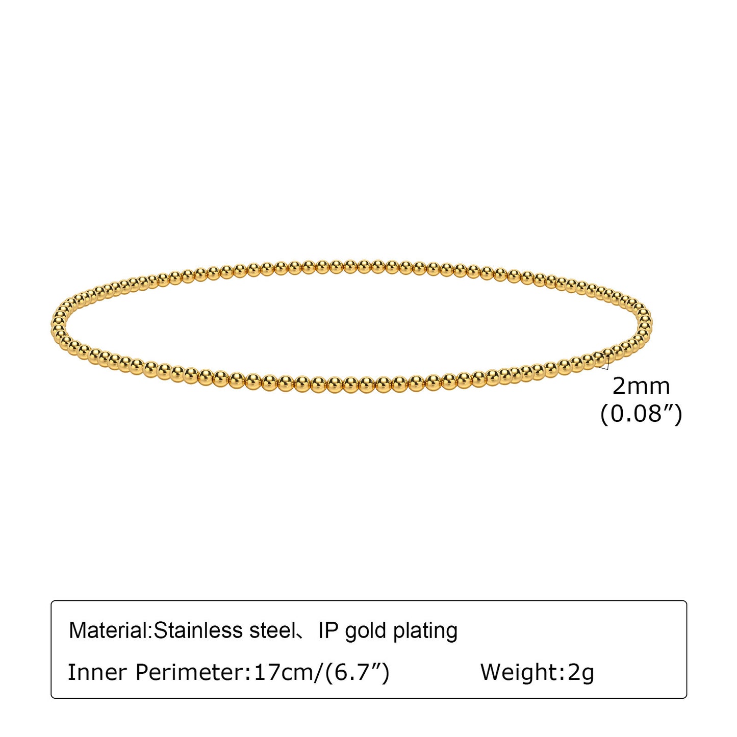 Women's Glossy Ball Beaded Golden Personality Fashion Bracelets