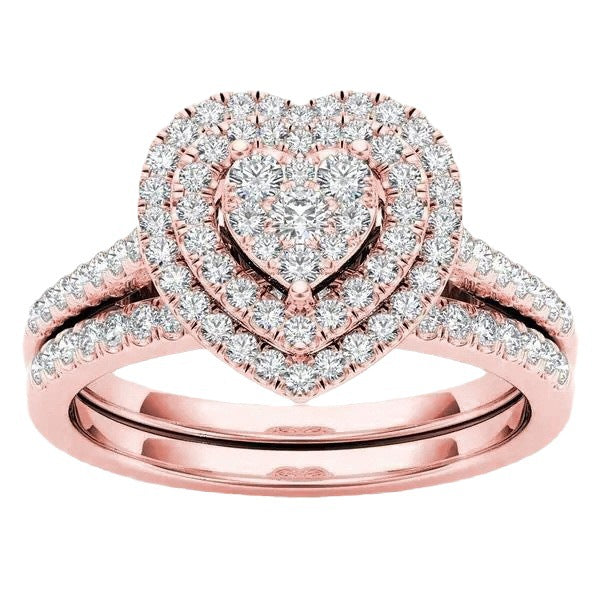 Love Popular Fashion Two-piece Set Diamond Rings