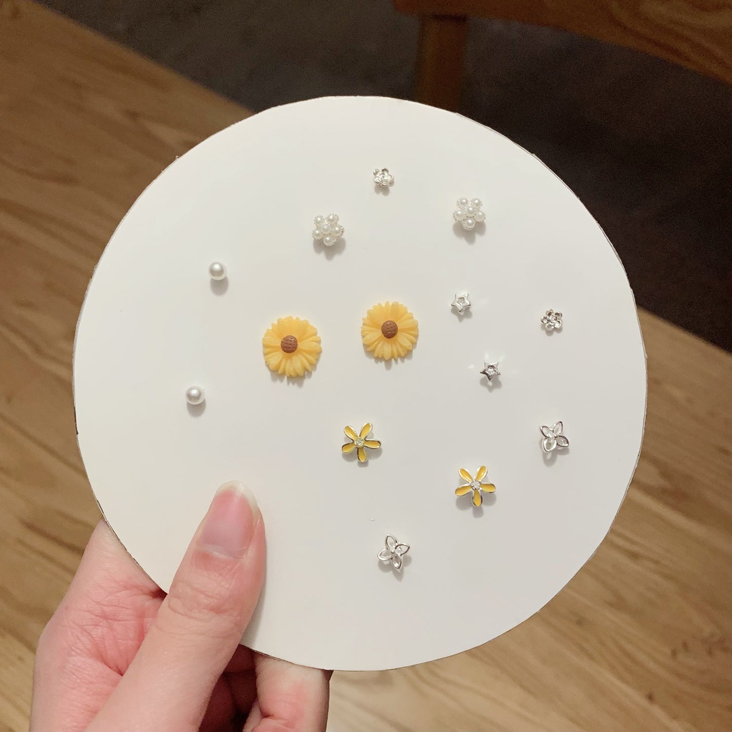Pair Pack Sier Suit Cute Sweet Earrings