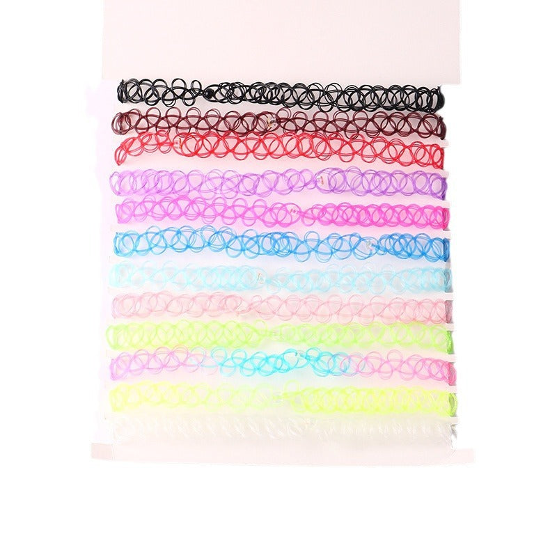 Simple Transparent Weave Vintage Hollow Imitation Tattoo Necklaces