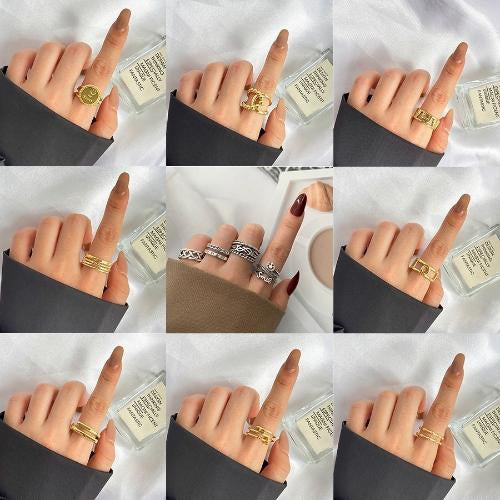 Open Letter Smiley Cross Love Surrounding Bamboo Joint Rings