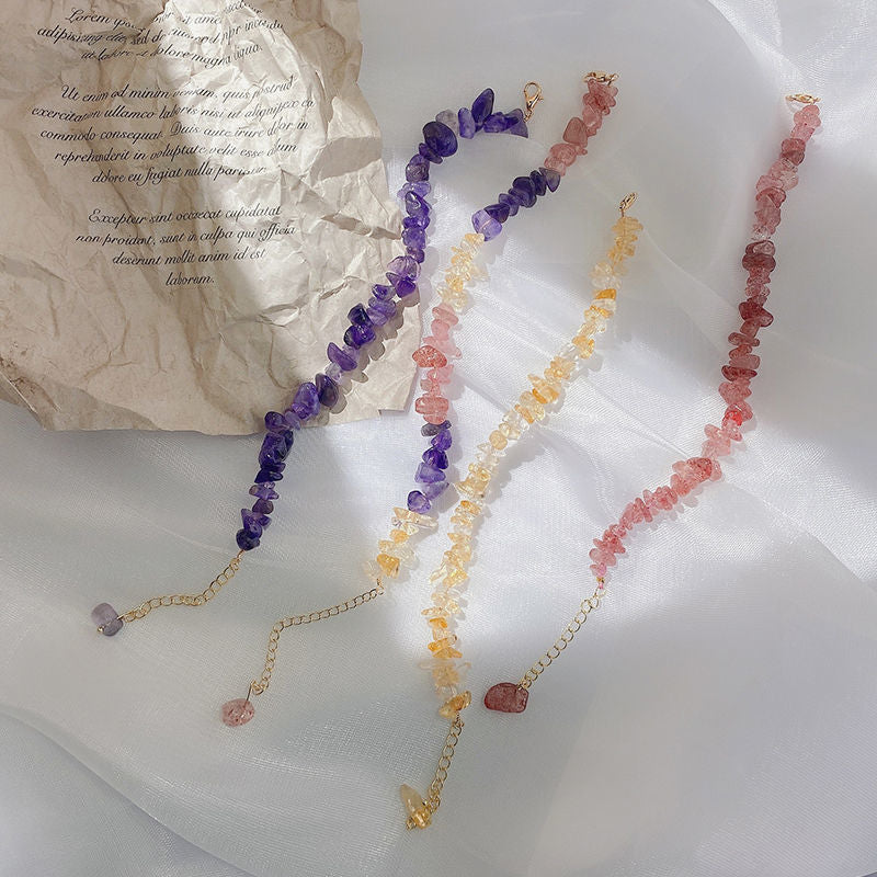 Broadcast Fresh Strawberry Quartz Amethyst Female Bracelets