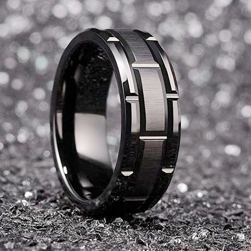 Men's Fashion Titanium Steel Temperament Wild Geometric Rings
