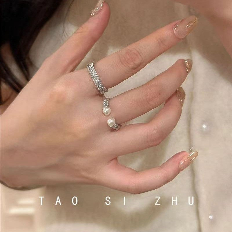Elegant Twist Open-end Pearl Affordable Luxury Fashion Rings