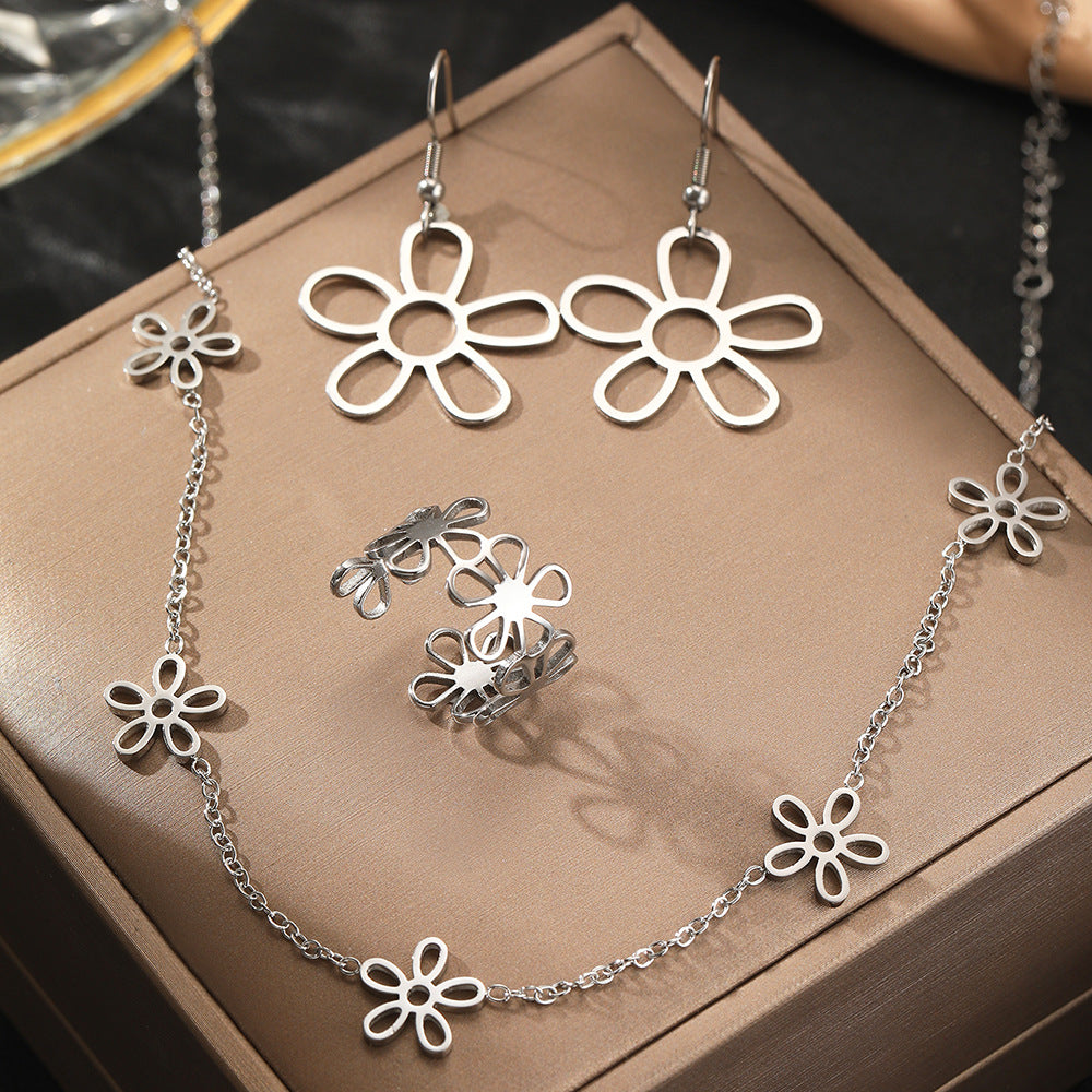 Stainless Steel Female Simple Fashion Personality Clavicle Jewelry Set