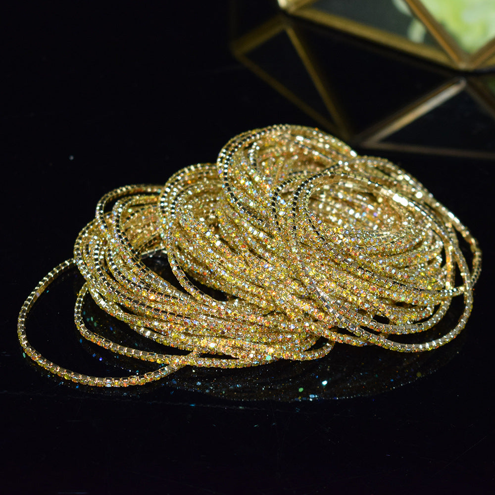 Row Colorful Rhinestone Female Live Grab Chain Bracelets